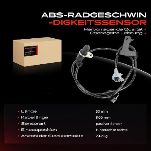 1x ABS Sensor Hinterachse rechts für Nissan Patrol GR V Wagon 2.8L 3.0L 4.2L 4.5L 4.8L Bj ab 1997 Bild 1x ABS Sensor Hinterachse rechts für Nissan Patrol GR V Wagon 2.8L 3.0L 4.2L 4.5L 4.8L Bj ab 1997