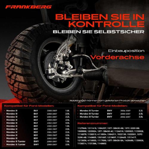 1x Querlenker Satz Vorderachse für Ford Mondeo III Stufenheck Turnier 1.8L 2.0L 2.2L 2.5L 3.0L 2000-2007 Bild 1x Querlenker Satz Vorderachse für Ford Mondeo III Stufenheck Turnier 1.8L 2.0L 2.2L 2.5L 3.0L 2000-2007