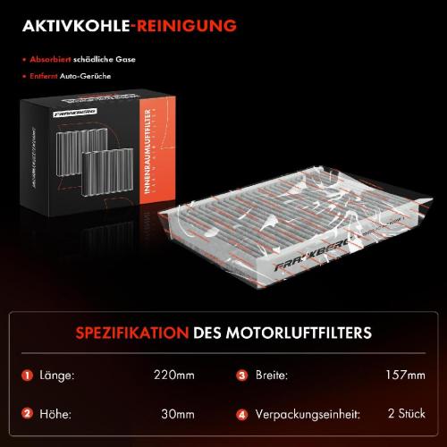 2x Innenraumfilter Aktivkohle für Jeep Renegade Fiat 500X Alfa Romeo Tonale Bild 2x Innenraumfilter Aktivkohle für Jeep Renegade Fiat 500X Alfa Romeo Tonale