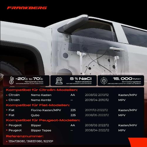 Frankberg 1x Fensterheber Vorne Links für Citroën Nemo Fiat Fiorino Peugeot Bipper Bild Frankberg 1x Fensterheber Vorne Links für Citroën Nemo Fiat Fiorino Peugeot Bipper