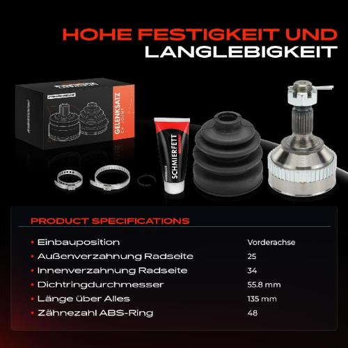 Frankberg 1x Antriebswelle Gelenksatz Vorderachse für Citroën Berlingo Xsara Peugeot 207 CC SW Bild Frankberg 1x Antriebswelle Gelenksatz Vorderachse für Citroën Berlingo Xsara Peugeot 207 CC SW