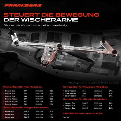 1x Wischergestänge Vorne für Citroën Jumper 244 Fiat Ducato 244 Peugeot Boxer 244 Bild 1x Wischergestänge Vorne für Citroën Jumper 244 Fiat Ducato 244 Peugeot Boxer 244