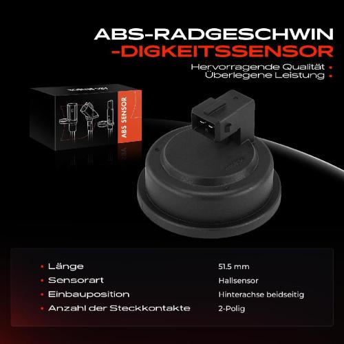 1x ABS Sensor Hinterachse beidseitig für Hyundai i10 BA IA PA KIA Picanto JA SA TA 1.0L 1.1L Bj ab 2004 Bild 1x ABS Sensor Hinterachse beidseitig für Hyundai i10 BA IA PA KIA Picanto JA SA TA 1.0L 1.1L Bj ab 2004