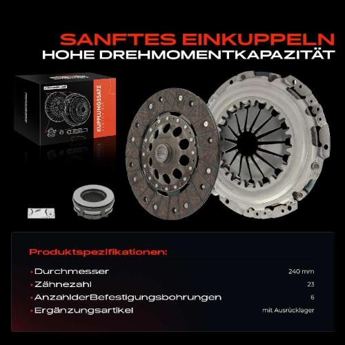 Frankberg 1x Kupplungssatz für VW Passat Variant Audi A4 Avant Cabriolet A6 A8 Coupe Skoda Superb I 2.4L 2.6L Bild Frankberg 1x Kupplungssatz für VW Passat Variant Audi A4 Avant Cabriolet A6 A8 Coupe Skoda Superb I 2.4L 2.6L