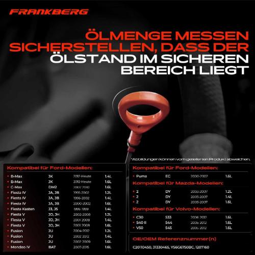 1x Ölmessstab Ölpeilstab Ölstab für Ford B-Max C-Max II Focus II Mazda Volvo S40 II Bild 1x Ölmessstab Ölpeilstab Ölstab für Ford B-Max C-Max II Focus II Mazda Volvo S40 II