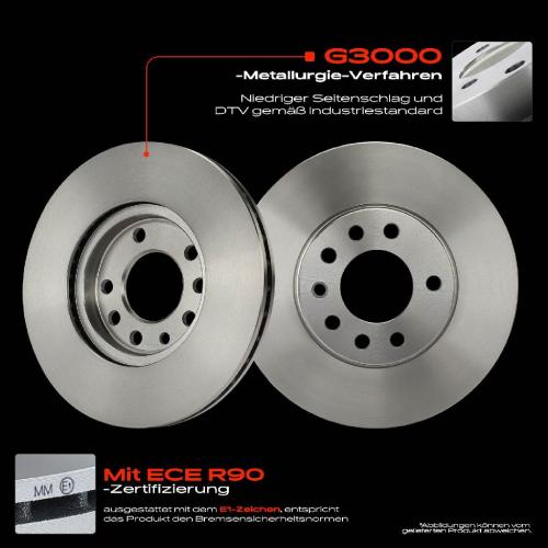 2x Bremsscheiben Vorderachse für Opel Astra G Cabriolet Caravan CC Coupe Kasten/Kombi Klasseic Stufenheck Bild 2x Bremsscheiben Vorderachse für Opel Astra G Cabriolet Caravan CC Coupe Kasten/Kombi Klasseic Stufenheck
