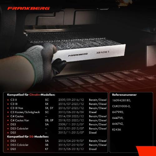 1x Innenraumfilter Aktivkohle für Citroën C3 II C4 Peugeot 207 208 2008 DS3 Bild 1x Innenraumfilter Aktivkohle für Citroën C3 II C4 Peugeot 207 208 2008 DS3