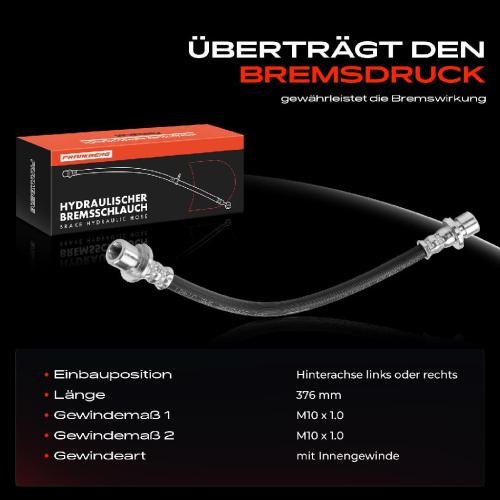 Frankberg 1x Bremsschlauch Bremsschläuche Hinterachse Links oder Rechts für Honda Civic VI EJ MA EK 1.4L-1.6L Bild Frankberg 1x Bremsschlauch Bremsschläuche Hinterachse Links oder Rechts für Honda Civic VI EJ MA EK 1.4L-1.6L