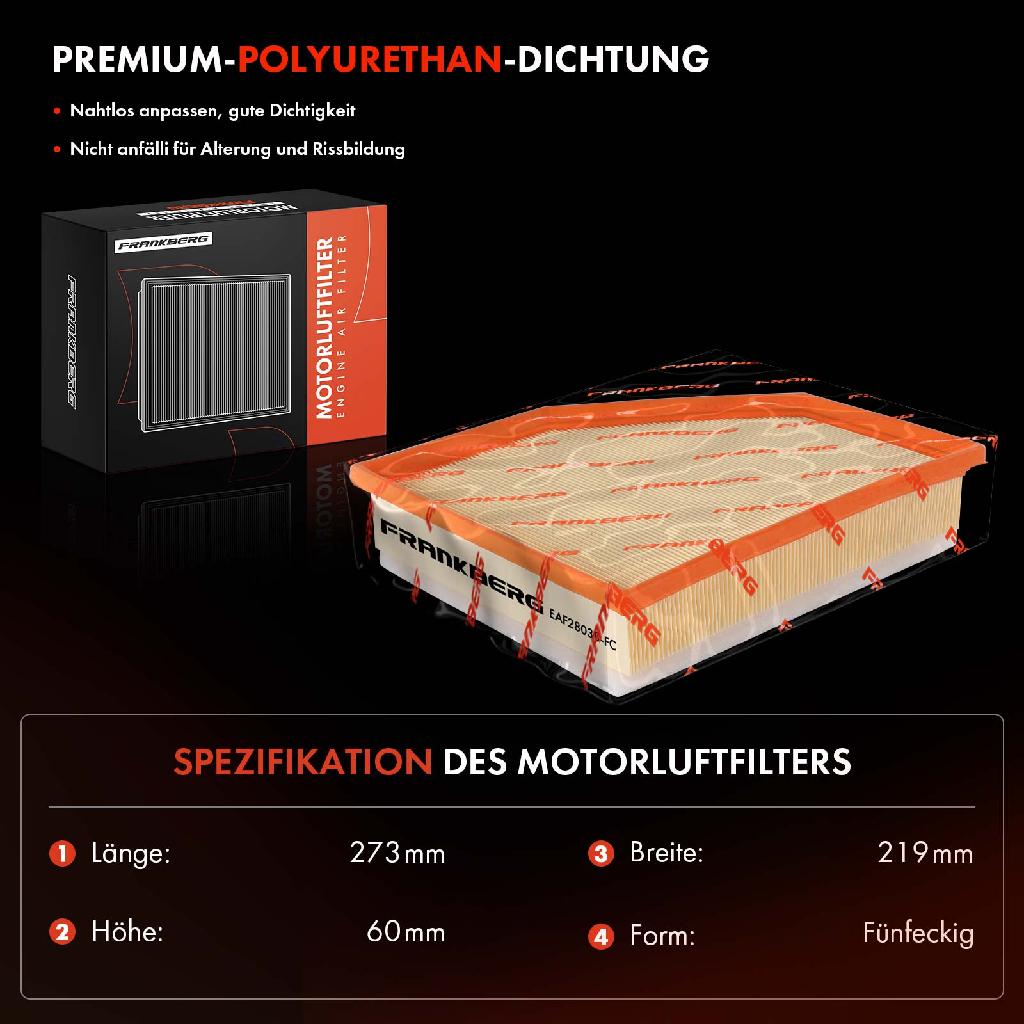 1x Luftfilter Filtereinsatz für BMW 5er F90 G30 G31 6er G32 7er G11 G12 X3 X4 X5