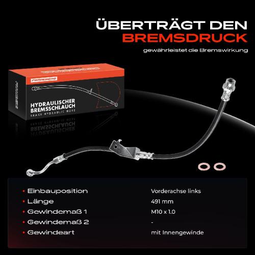 1x Bremsschlauch Bremsschläuche Vorderachse Links für KIA Rio III Stufenheck UB 1.2L 2011-2017 Bild 1x Bremsschlauch Bremsschläuche Vorderachse Links für KIA Rio III Stufenheck UB 1.2L 2011-2017