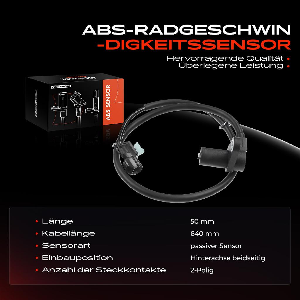 1x ABS Sensor Hinterachse beidseitig für Mitsubishi Pajero Pinin H6W H7W 1.8L 2.0L 1999-2007