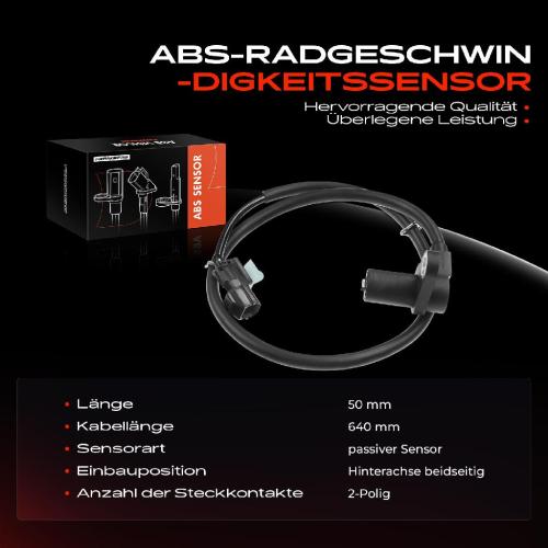 1x ABS Sensor Hinterachse beidseitig für Mitsubishi Pajero Pinin H6W H7W 1.8L 2.0L 1999-2007 Bild 1x ABS Sensor Hinterachse beidseitig für Mitsubishi Pajero Pinin H6W H7W 1.8L 2.0L 1999-2007