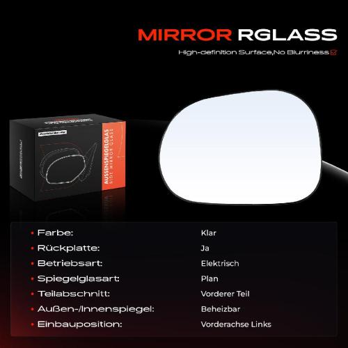 1x Spiegelglas Außenspiegel links für Mercedes-Benz W163 1998-2006 Bild 1x Spiegelglas Außenspiegel links für Mercedes-Benz W163 1998-2006