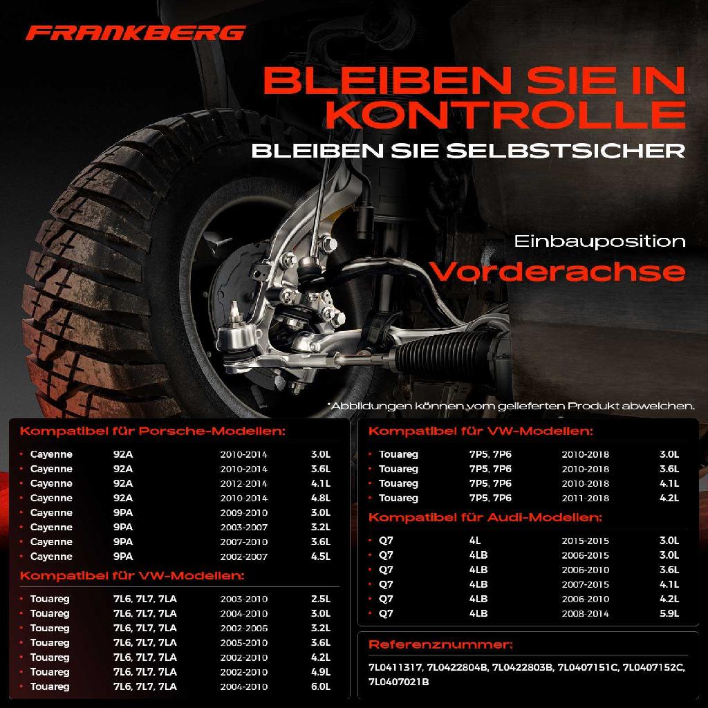 1x Querlenker Satz Vorderachse für VW Touareg Audi Q7 Porsche Cayenne 3.0L 3.6L 4.1L 4.2L 5.9L 2002-2018
