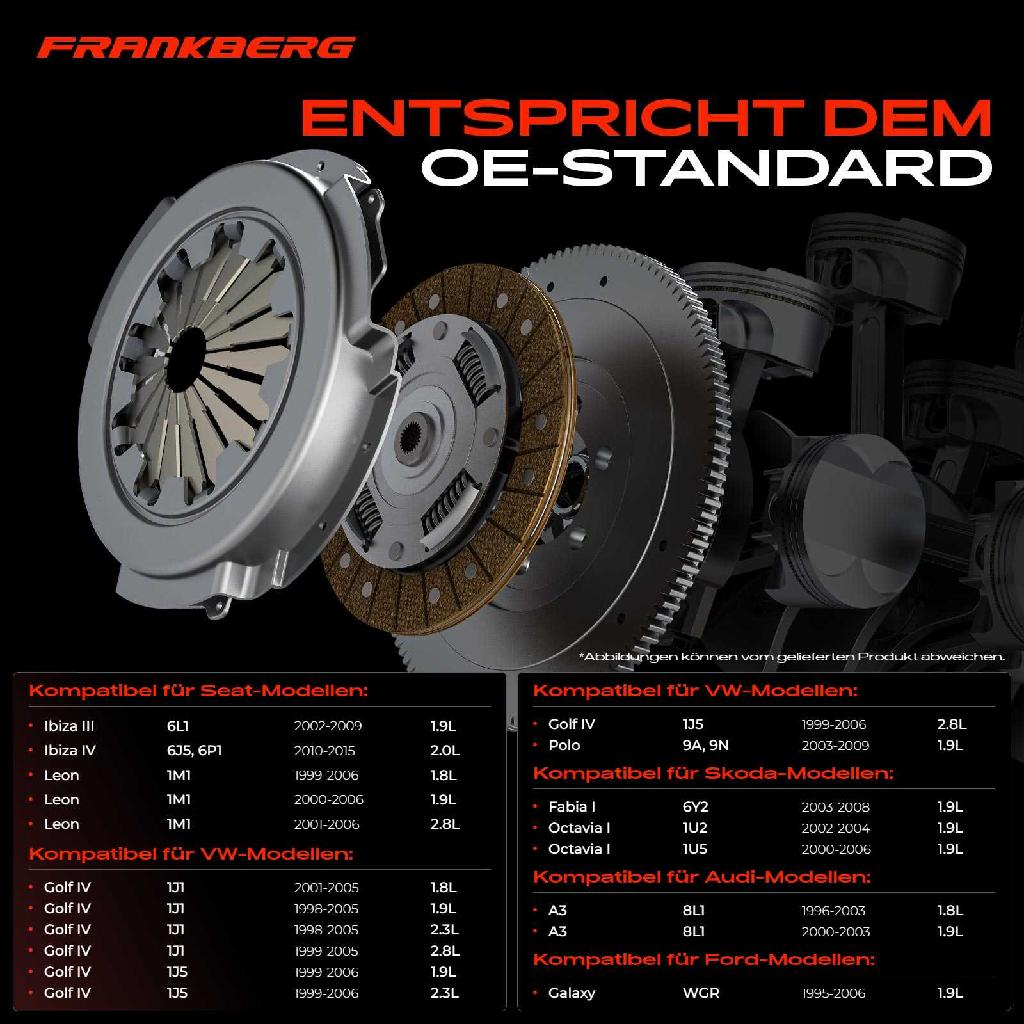 1x Kupplungssatz für VW Golf Polo Bora Variant New Beetle Sharan Audi A3 TT Roadster Ford Seat Skoda