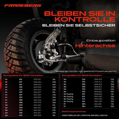 1x Querlenker Hinterachse für BMW 1er E81 E81 E87 1er Cabriolet E88 1er Coupe E82 3er Cabriolet E90 E93 Bild 1x Querlenker Hinterachse für BMW 1er E81 E81 E87 1er Cabriolet E88 1er Coupe E82 3er Cabriolet E90 E93