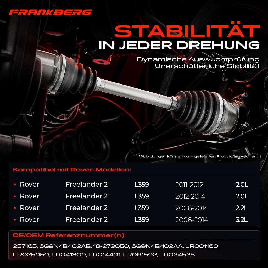 1x Antriebswelle Hinterachse Links oder Rechts für Land Rover Freelander 2 L359 2006-2014