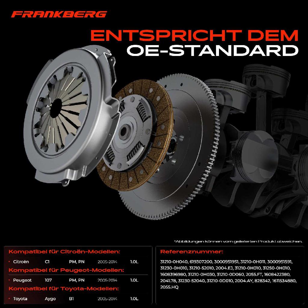 1x Kupplungssatz für Citroën C1 PM PN Peugeot 107 PM PN Toyota Aygo B1 1.0L
