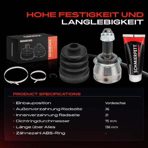 1x Antriebswelle Gelenksatz Vorderachse für MINI R50 R53 R56 R52 Cooper One 2001-2012 Bild 1x Antriebswelle Gelenksatz Vorderachse für MINI R50 R53 R56 R52 Cooper One 2001-2012