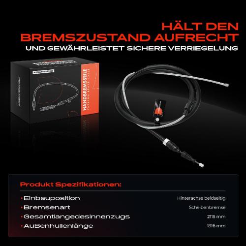 1x Seilzug Feststellbremse Hinterachse beidseitig für Citroen C4 I Peugeot 307 SW 3H Break 3E Bild 1x Seilzug Feststellbremse Hinterachse beidseitig für Citroen C4 I Peugeot 307 SW 3H Break 3E
