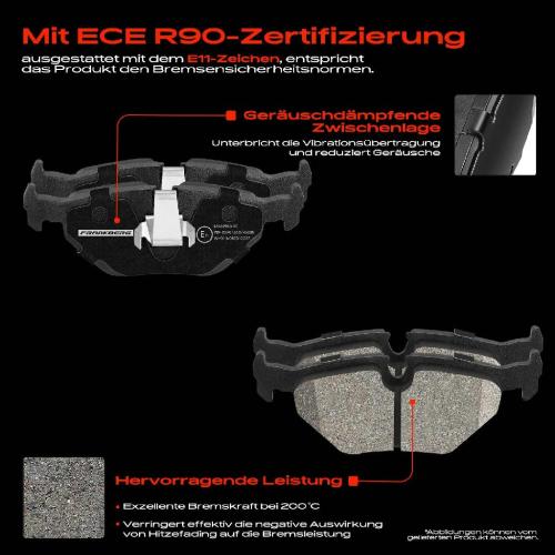 4x Bremsbeläge Hinterachse für BMW 5er Touring E39 Alpina B10 B10 Kombi 1995-2004 Bild 4x Bremsbeläge Hinterachse für BMW 5er Touring E39 Alpina B10 B10 Kombi 1995-2004