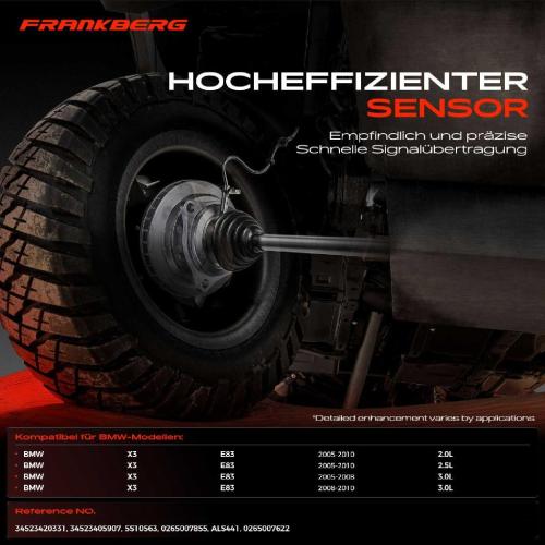 2x ABS Sensor Hinterachse beidseitig für BMW X3 E83 2.0L 2.5L 3.0L 2005-2010 Bild 2x ABS Sensor Hinterachse beidseitig für BMW X3 E83 2.0L 2.5L 3.0L 2005-2010