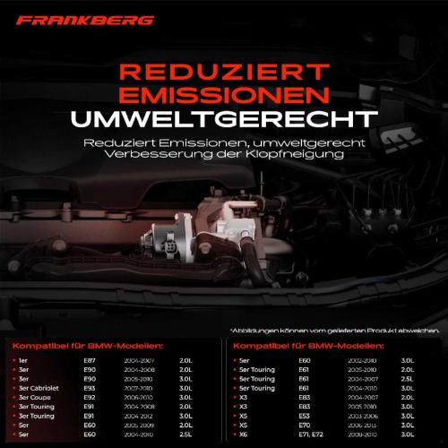 Frankberg 1x AGR-Ventil Abgasrückführungsventil für BMW 1er E87 E90 E93 E92 E91 E60 E61 E65 E66 E67 E83 E53 E70 E71 E72 Bild Frankberg 1x AGR-Ventil Abgasrückführungsventil für BMW 1er E87 E90 E93 E92 E91 E60 E61 E65 E66 E67 E83 E53 E70 E71 E72