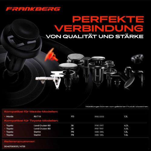 10x Befestigungsclips Stoßstange für Toyota Land Cruiser 80 J8 Starlet P8 Mazda Bild 10x Befestigungsclips Stoßstange für Toyota Land Cruiser 80 J8 Starlet P8 Mazda