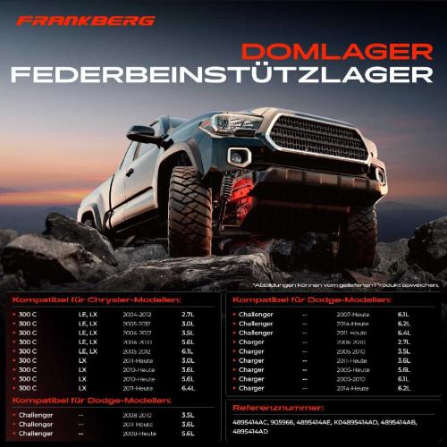 2x Domlager Federbeinstütz lager für Chrysler 300 C Dodge Challenger Bild 2x Domlager Federbeinstütz lager für Chrysler 300 C Dodge Challenger