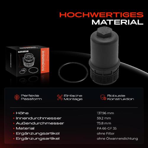 1x Ölfiltergehäuse Deckel für VW Golf 7 Passat Tiguan Beetle Audi A4 A6 Bild 1x Ölfiltergehäuse Deckel für VW Golf 7 Passat Tiguan Beetle Audi A4 A6