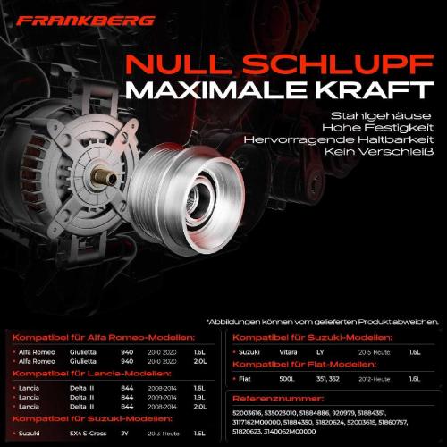 1x Generatorfreilauf Lichtmaschine für Alfa Romeo Suzuki Fiat Bravo Jeep Lancia Bild 1x Generatorfreilauf Lichtmaschine für Alfa Romeo Suzuki Fiat Bravo Jeep Lancia