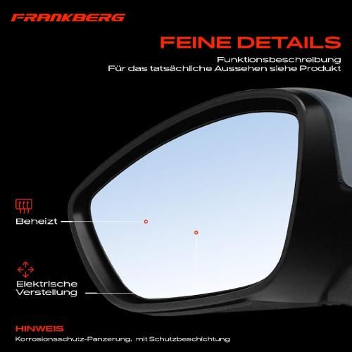Frankberg 1x Außenspiegel Links für Citroën C3 III SX 1.2L 1.6L Bj ab 2016 Bild Frankberg 1x Außenspiegel Links für Citroën C3 III SX 1.2L 1.6L Bj ab 2016