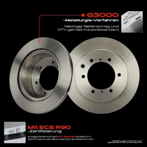 2x Bremsscheiben Hinterachse für Hyundai Terracan HP 2.5L 2.9L 3.5L 2001-2006 Bild 2x Bremsscheiben Hinterachse für Hyundai Terracan HP 2.5L 2.9L 3.5L 2001-2006