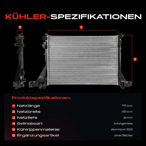 Frankberg 1x Kühler Wasserkühler Motorkühler für Opel Movano Renault Master Bild Frankberg 1x Kühler Wasserkühler Motorkühler für Opel Movano Renault Master
