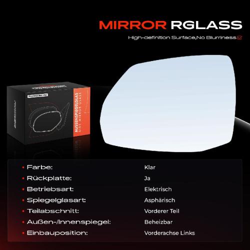1x Spiegelglas Außenspiegel links für Audi Q5 FYB FYG Q7 Bj ab 2016 Bild 1x Spiegelglas Außenspiegel links für Audi Q5 FYB FYG Q7 Bj ab 2016
