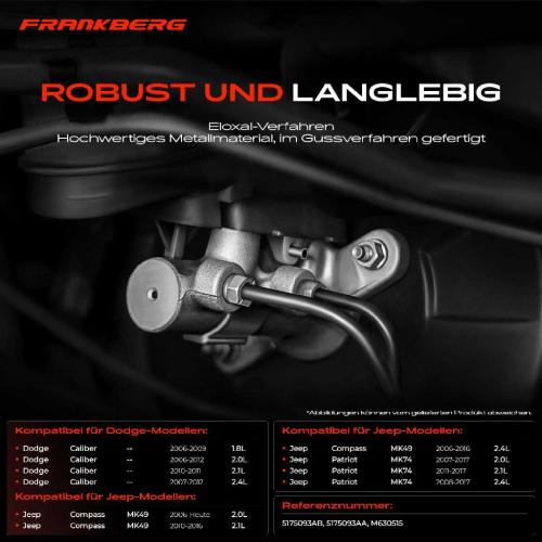 1x Hauptbremszylinder Bremszylinder für Dodge Caliber Jeep Compass MK49 Patriot Bild 1x Hauptbremszylinder Bremszylinder für Dodge Caliber Jeep Compass MK49 Patriot