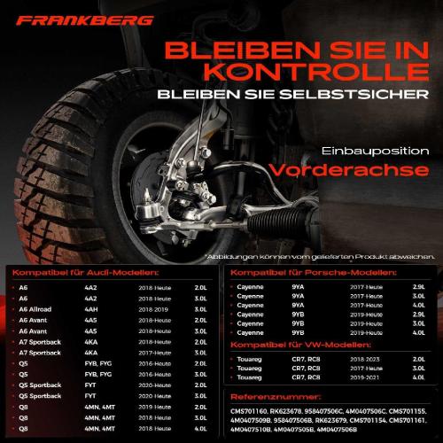 4x Querlenker Vorderachse für VW Touareg Audi A6 Allroad Avant A7 Sportback A8 E-Tron Q5 Q7 Q8 Bild 4x Querlenker Vorderachse für VW Touareg Audi A6 Allroad Avant A7 Sportback A8 E-Tron Q5 Q7 Q8