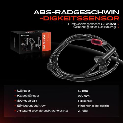 1x ABS Sensor Hinterachse beidseitig für Mercedes-Benz C204 W212 A207 C207 S212 6.2L 2.1L 1.8L 2009-2016 Bild 1x ABS Sensor Hinterachse beidseitig für Mercedes-Benz C204 W212 A207 C207 S212 6.2L 2.1L 1.8L 2009-2016