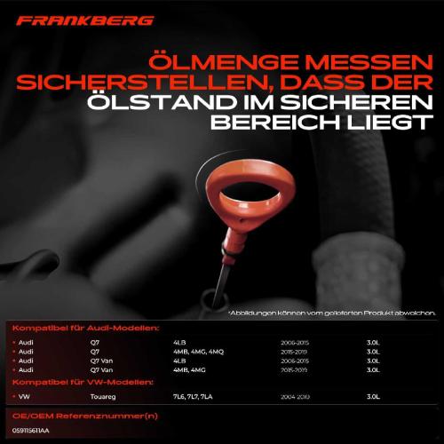 Frankberg 1x Ölmessstab Ölpeilstab Ölstab für VW Touareg 7L6 7LA Audi Q7 4LB 3.0L Bild Frankberg 1x Ölmessstab Ölpeilstab Ölstab für VW Touareg 7L6 7LA Audi Q7 4LB 3.0L