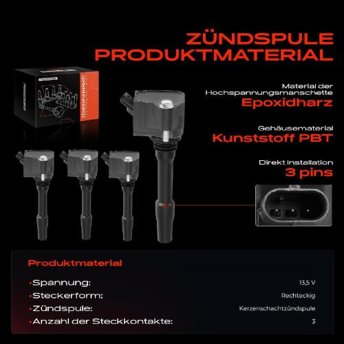 Frankberg 4x Zündmodul Zündspule für BMW I8 I12 MINI Mini F55 F56 Mini Countryman F60 1.5L 1.2L 2.0L Bj ab 2013 Bild Frankberg 4x Zündmodul Zündspule für BMW I8 I12 MINI Mini F55 F56 Mini Countryman F60 1.5L 1.2L 2.0L Bj ab 2013