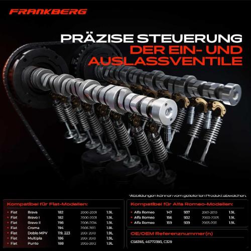 Frankberg 1x Nockenwelle für Alfa Romeo 147 Fiat Brava Doblo Opel Astra H Saab 9-3 1.9L Bild Frankberg 1x Nockenwelle für Alfa Romeo 147 Fiat Brava Doblo Opel Astra H Saab 9-3 1.9L