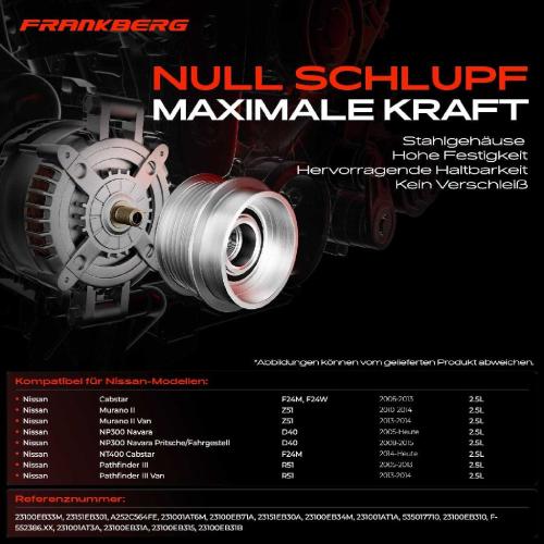 1x Generatorfreilauf Lichtmaschine für Nissan Cabstar NP300 Navara Pathfinder III Bild 1x Generatorfreilauf Lichtmaschine für Nissan Cabstar NP300 Navara Pathfinder III