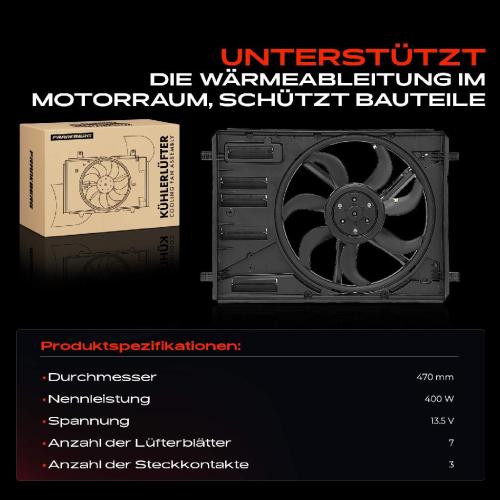 Frankberg 1x Motorkühller Einfachlüfter mit Kühlerlüfterrahmen Ford Focus IV Stufenheck Turnier 1.0L 1.5L Bild Frankberg 1x Motorkühller Einfachlüfter mit Kühlerlüfterrahmen Ford Focus IV Stufenheck Turnier 1.0L 1.5L