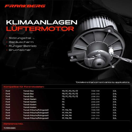 Frankberg 1x Gebläsemotor Innenraumgebläse für Ford Transit Bus FB FC FD FS FZ FA FF FM FN Bild Frankberg 1x Gebläsemotor Innenraumgebläse für Ford Transit Bus FB FC FD FS FZ FA FF FM FN