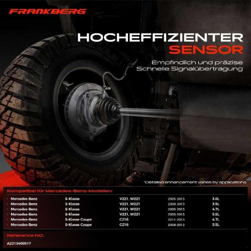 1x ABS Sensor Vorderachse beidseitig für Mercedes-Benz S-Klasse V221 W221 S-Klasse Coupe C216 2005-2013 Bild 1x ABS Sensor Vorderachse beidseitig für Mercedes-Benz S-Klasse V221 W221 S-Klasse Coupe C216 2005-2013