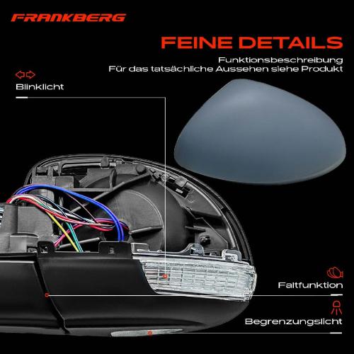 Frankberg 1x Außenspiegel Rechts für VW Tiguan 5N 1.4L 2.0L 2007-2018 Bild Frankberg 1x Außenspiegel Rechts für VW Tiguan 5N 1.4L 2.0L 2007-2018