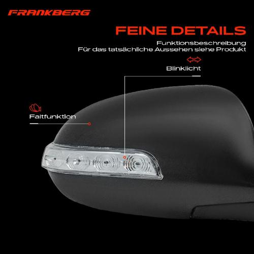 Frankberg 1x Außenspiegel Rechts für Hyundai i30 Kombi FD 1.4L 1.6L 2.0L 2007-2012 Bild Frankberg 1x Außenspiegel Rechts für Hyundai i30 Kombi FD 1.4L 1.6L 2.0L 2007-2012