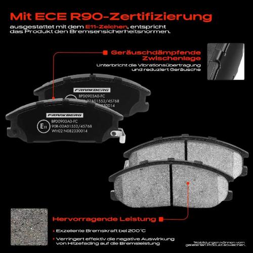 Frankberg 4x Bremsbeläge Vorderachse für Daewoo Rexton Hyundai H-1 Kasten Pritsche/Fahrgestell H-1/Starex Bus Bild Frankberg 4x Bremsbeläge Vorderachse für Daewoo Rexton Hyundai H-1 Kasten Pritsche/Fahrgestell H-1/Starex Bus