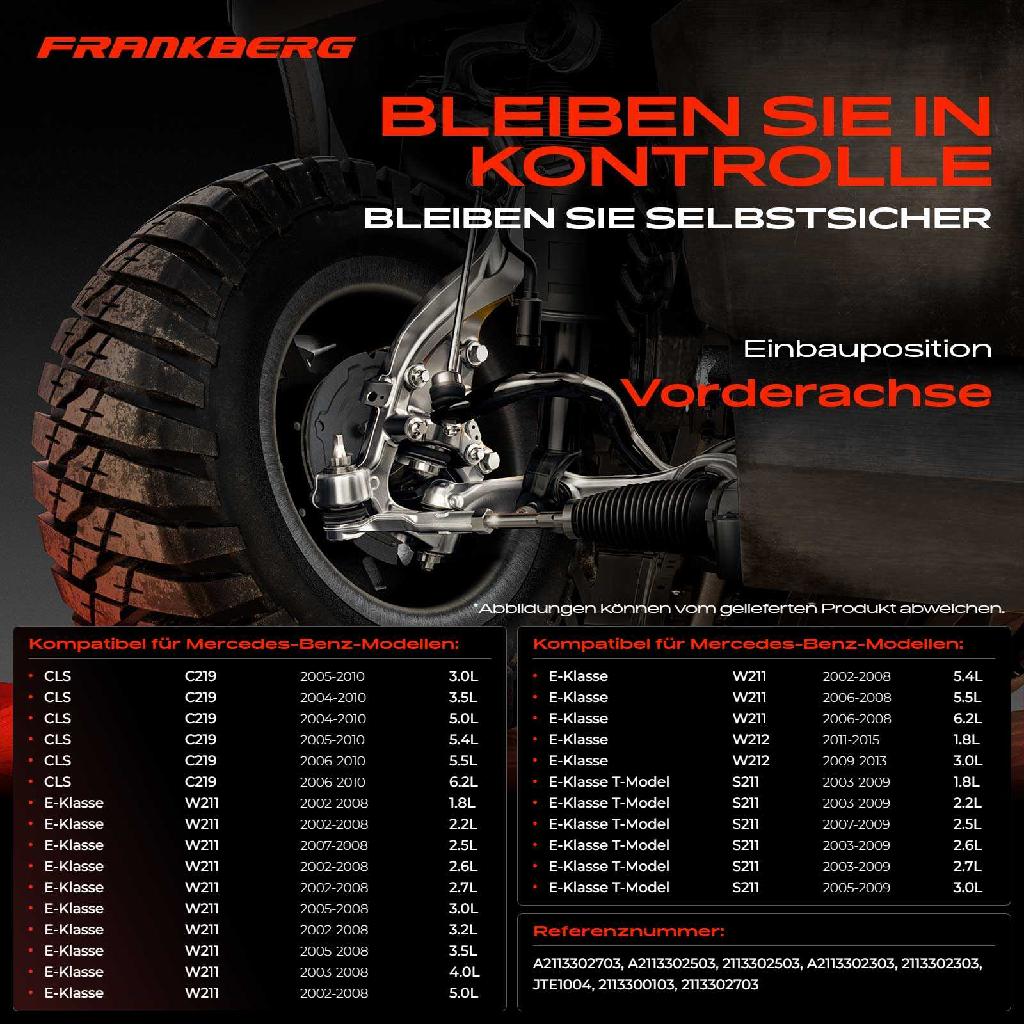 1x Spurstangenkopf Vorderachse für Mercedes-Benz CLS C219 E-Klasse W211 W212 E-Klasse T-Model S211