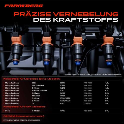 8x Einspritzventil Einspritzdüse für Mercedes-Benz W210 W210 W220 C208 W463 R129 Bild 8x Einspritzventil Einspritzdüse für Mercedes-Benz W210 W210 W220 C208 W463 R129